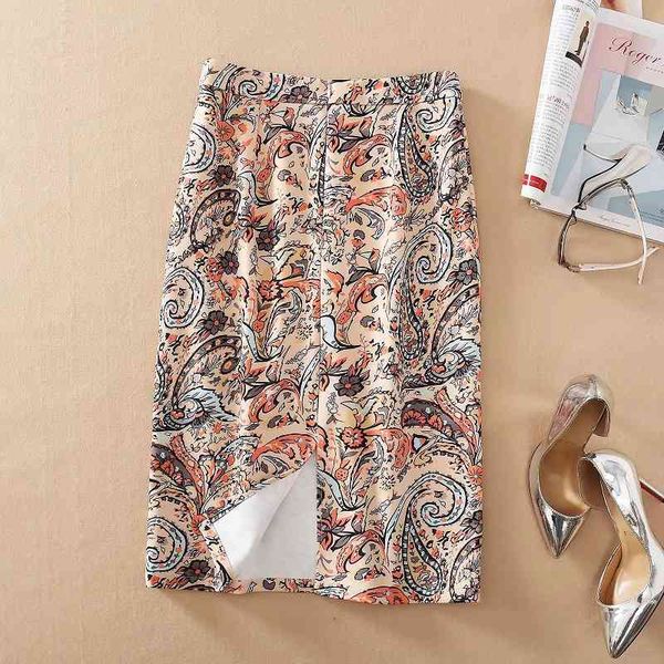 

skirts spring summer fashion women vintage print mid-calf length bodycon pencil skirt clothing ladies, Black