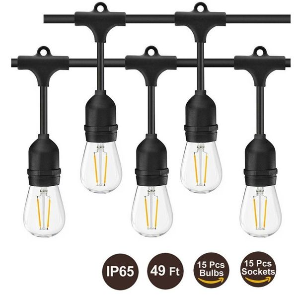 

strings s14 led string lights e27 retro edison filament bulb outdoor ramadan decoration christmas garlands patio porch