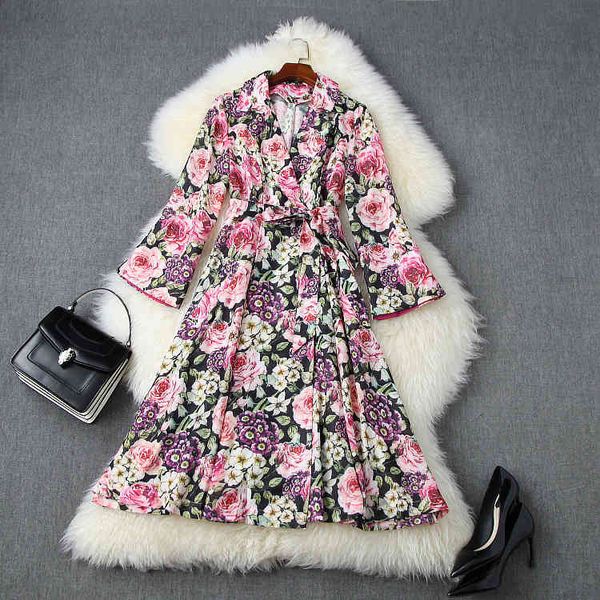 

european and american women's clothing summer style nine-point sleeve lapel fashionable floral print dresses w7p1, Black;gray