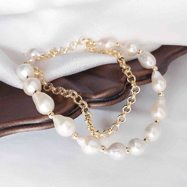 

bracelets designer french baroque pearl bracelet female korean net red same temperament fashion double-layer jewelry, Black