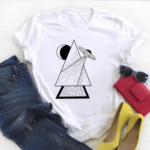 

men ufo moon fashion mens t shirts 90s printed cartoon summer tee ladies female clothes graphic, White;black
