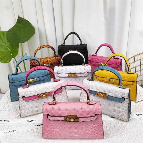 

outlet herme h color contrast alligator kylie bag female mini ii hand bag 2021 cross bag 20cm luxuryss designerss bagss wan