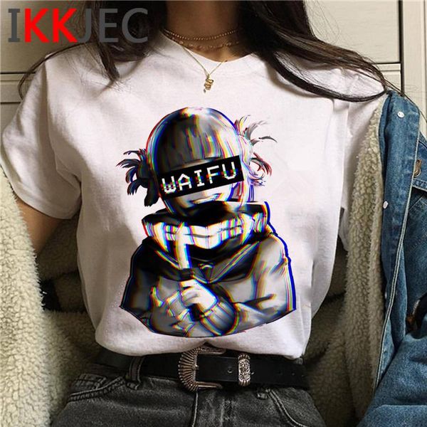 

my hero academia bakugou boku no women grunge japanese tumblr harajuku kawaii clothes streetwear couple women's t-shirt, White