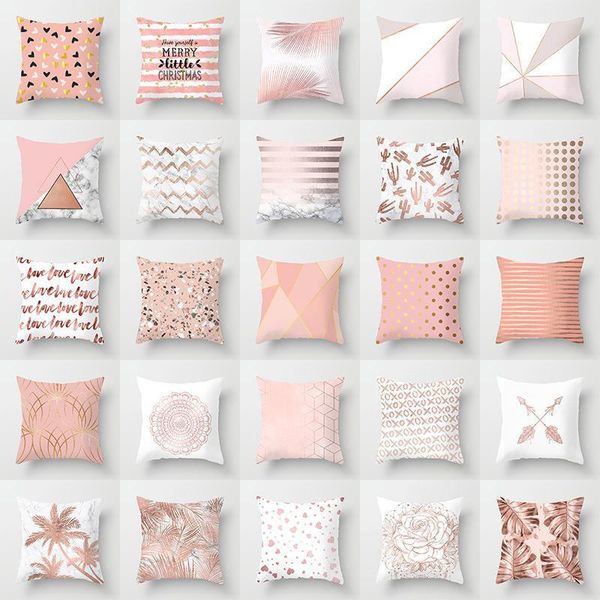 

cushion/decorative pillow pink geometry pattern cases polyester cotton 45*45cm decorative cushion cover home decor el sofa decoration