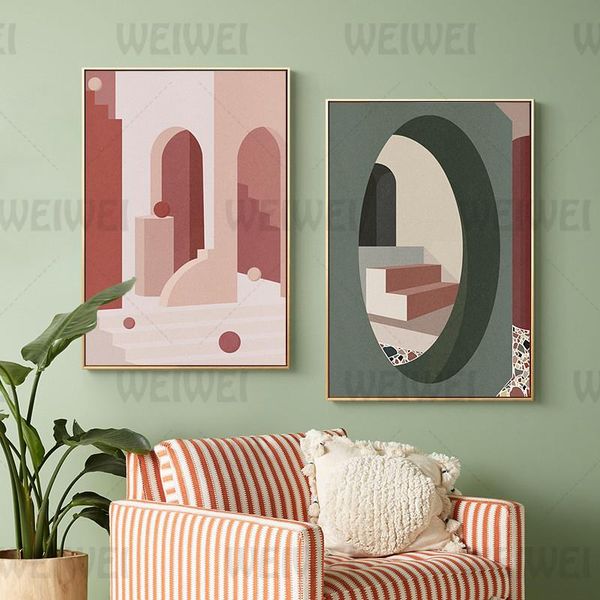 

paintings abstract painting geometric architecture beauty living room wall canvas posters and prints bedroom studio study staircase