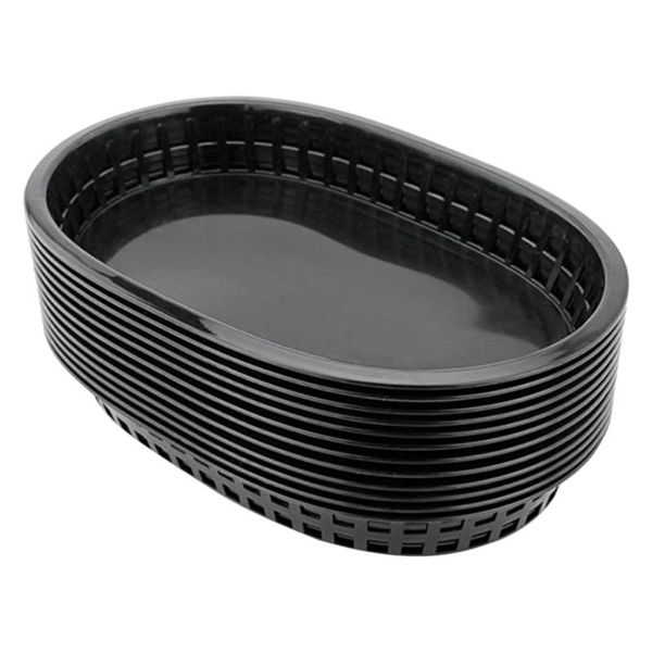 

storage baskets 12pcs snack trays fruit basket (black)