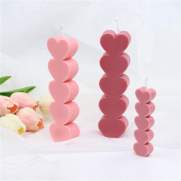 

craft tools love heart candle mould overlapping geometric chocolate mold 3d silicone soap