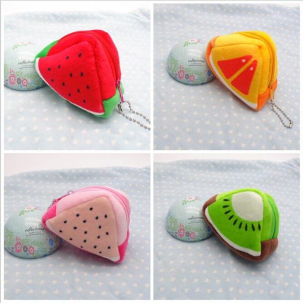 

mini 3d fruit shaped coin purse for women holder key money bag female zipper cute small wallet purses sac femme, White
