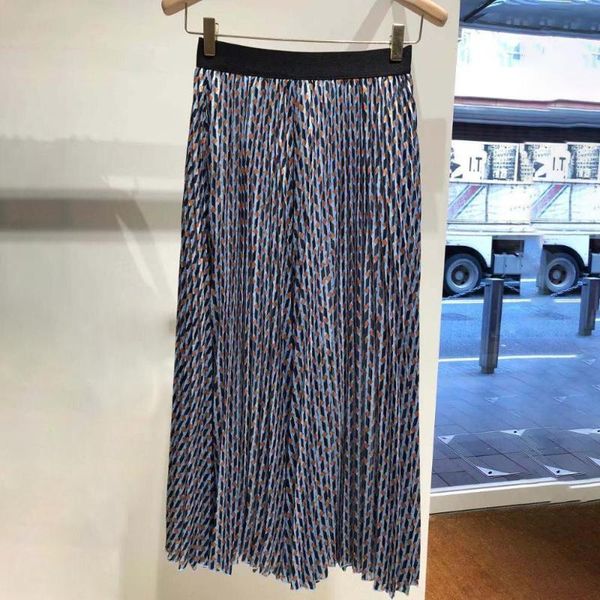 

skirts 2021 spring summer fashion women's elegant print pleated b615, Black