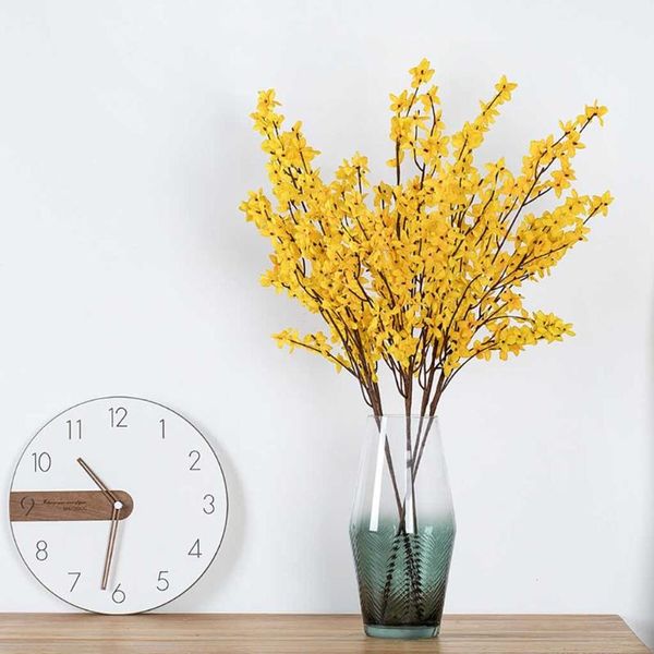 

70cm european rural yellow artificial dance orchid silk flower fake decoration for wedding party home decor 2021 decorative flowers & wreath