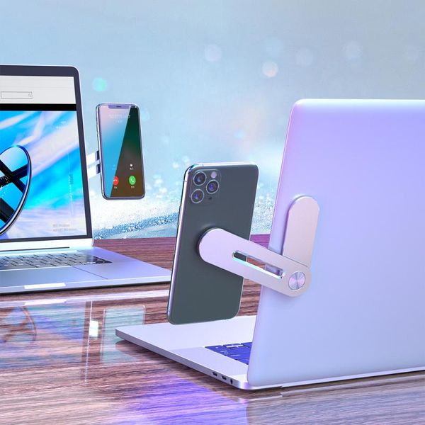 

cell phone mounts & holders universal lapscreen support holder dual monitor display clip adjustable stand side mount connect tablet brac