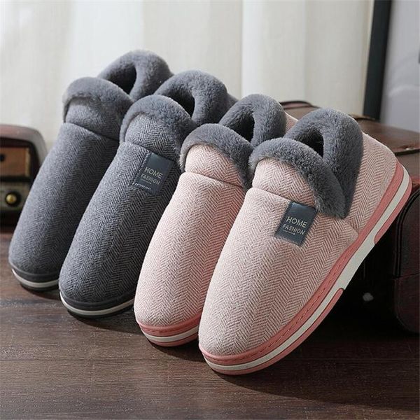 

slippers winter women platform soft cotton plush warm woman casual flat home shoes couples comfortable floor, Black