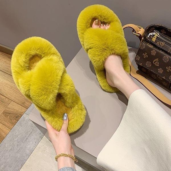 

women's slippers winter warm shoes women cross comfortable non-slip solid color indoor, Black