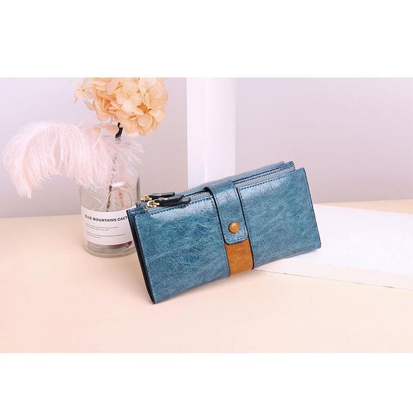 

wallets 2021 ladies long clutch wallet european and american large capacity double zip phone coin purse, Red;black