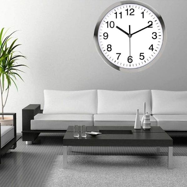 

inch quartz wall clock living room bedroom round digital hanging home decoration kitchen ornament for el clocks