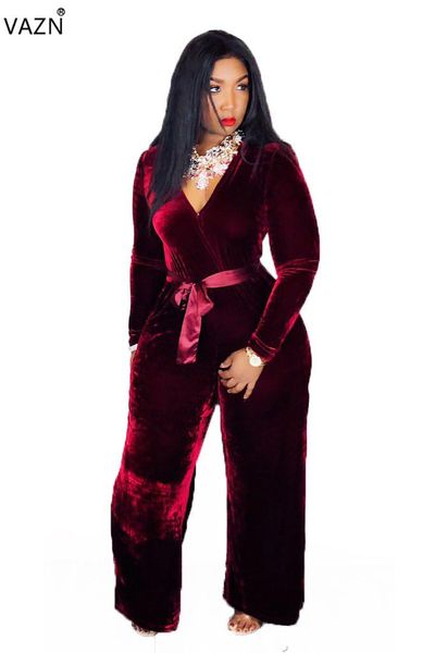 

women's jumpsuits & rompers vazn autumn reduction of age fashion women solid deep v-neck full sleeve cloth suede romper jh, Black;white