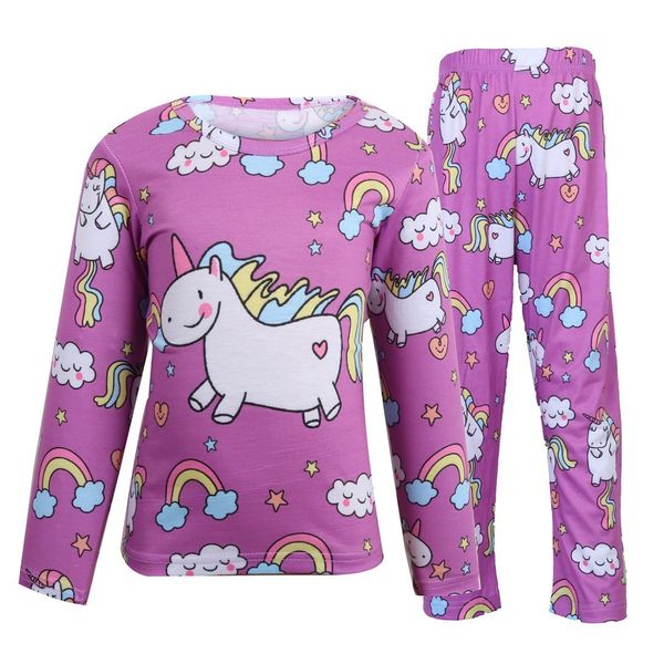 

children suit long sleeve 2021 new unicorn underpants girls' home 81095, White