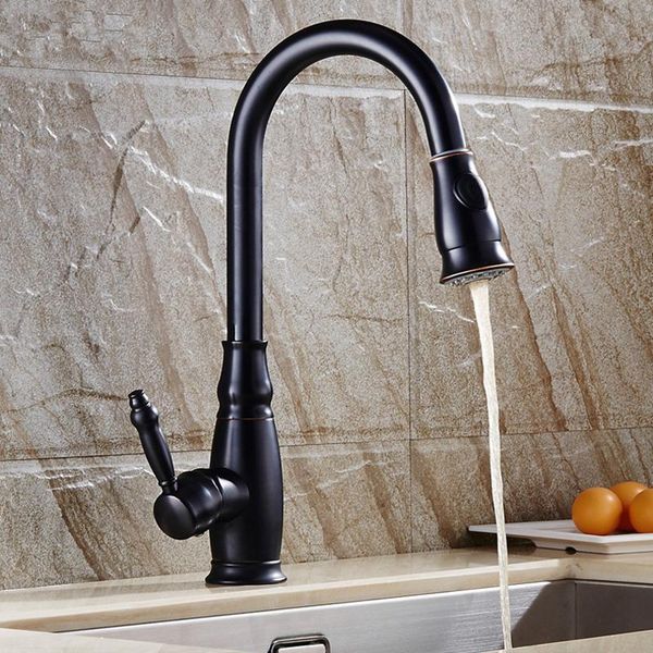 

kitchen faucets european sink copper smoked pull type faucet face basin stretching xiancai basins black ancient cistern bibcock