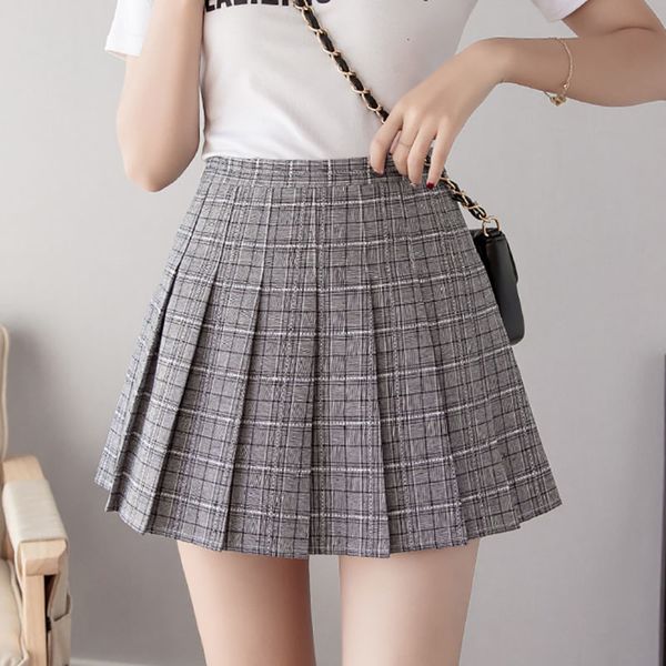 

skirts ulzzang casual chess female summer tall black pink mini skirt korean kpop schoolgirl clothes 4623
