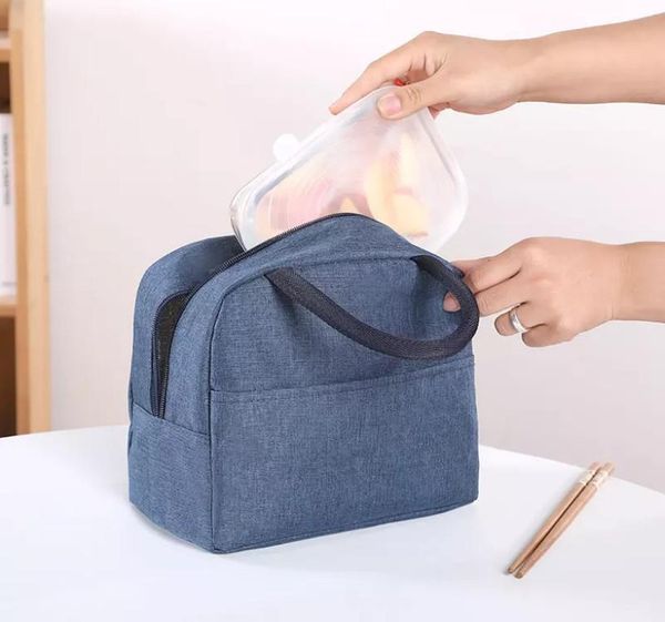 

outdoor bags portable insulated lunch bag solid picnic for students travel lunchbox
