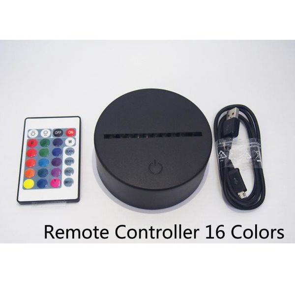

night lights 3d led light base usb cable touch sensor battery powered remote controller holder lamp for