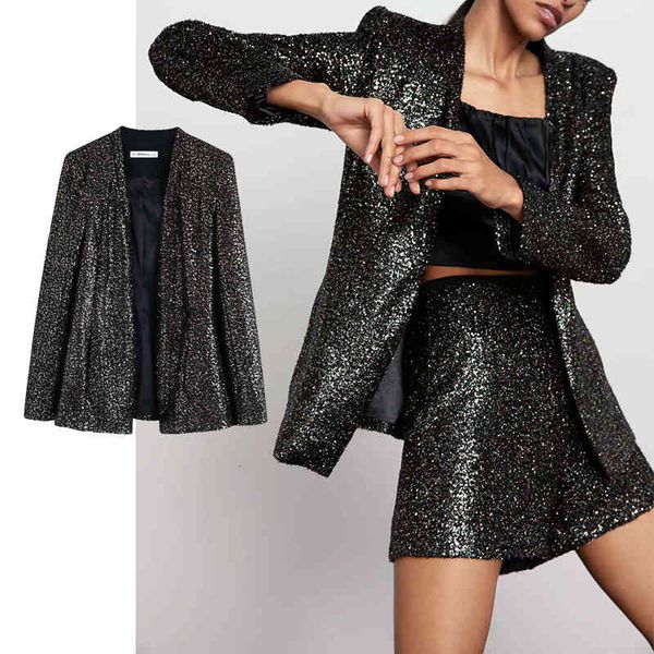 

jacket spring women count sequins collar long coat lady streetwear outerwear, Black;brown