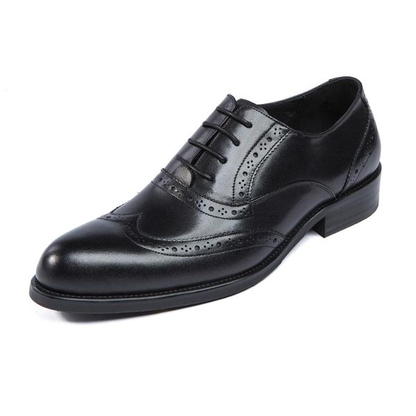 

dress shoes men's leather business formal wear cowhide work, Black