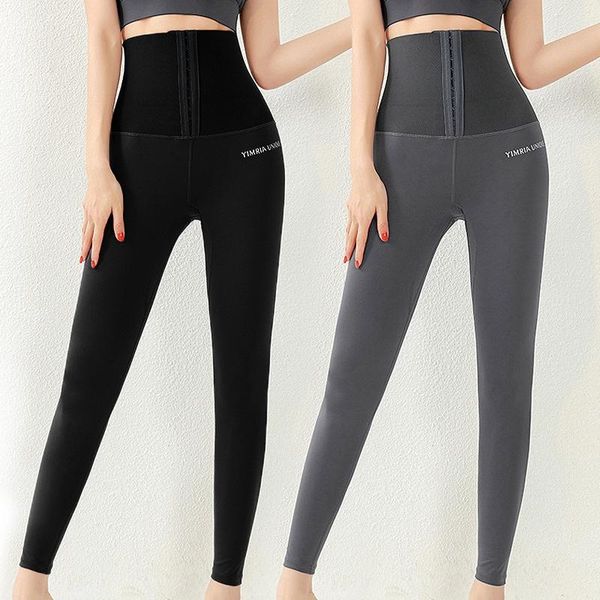 

women's leggings women high waist european plus size elastic pants abdomen fitness slim trousers hip lift sports, Black
