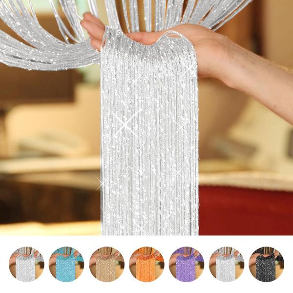 

curtain & drapes 1x2m glitter string door beads flash line shiny tassel window room divider home decoration curtains