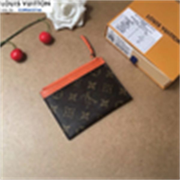 

key women wallets brand card clip orange designer real leather long luxury chain wallet pouches m62257 card holders phone fringe cases purse, Red;black