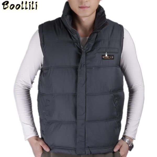 

men's vests 2021 seller winter mens cotton vest coats mandarin collar men warm windbreak casual waistcoat plus size xl-5xl 4 color, Black;white