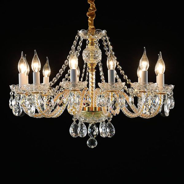 

chandeliers european style living room crystal lamp gold chandelier simple bedroom creative home study dining candle