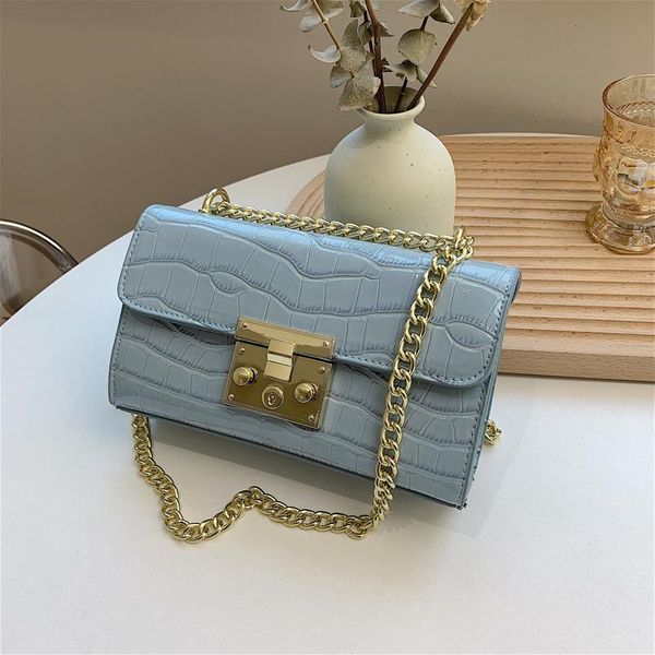 

evening bags foreign style metal buckle bag women's 2021 fashion retro candy color chain single shoulder messenger handbag