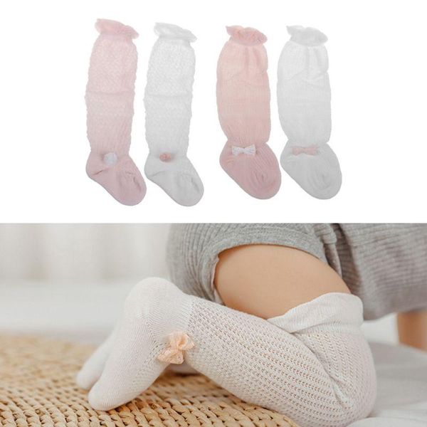 

footies summer lace baby mesh socks born toddler cotton knee girls boys long infant anti-mosquito high, Blue