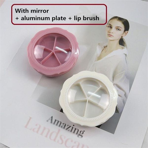 

storage bottles & jars empty eyeshadow blush powder palette case make up container box, five color pressure plate with aluminum and brush