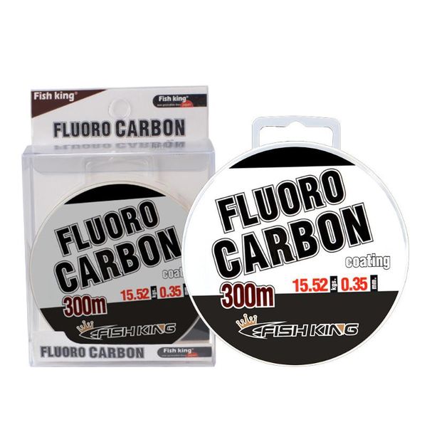 Linha de trança 300m 0.30-0.50mm 30-45lb revestimento de fluorocarbono pesca Fibra de carbono Monofilament líder carpa