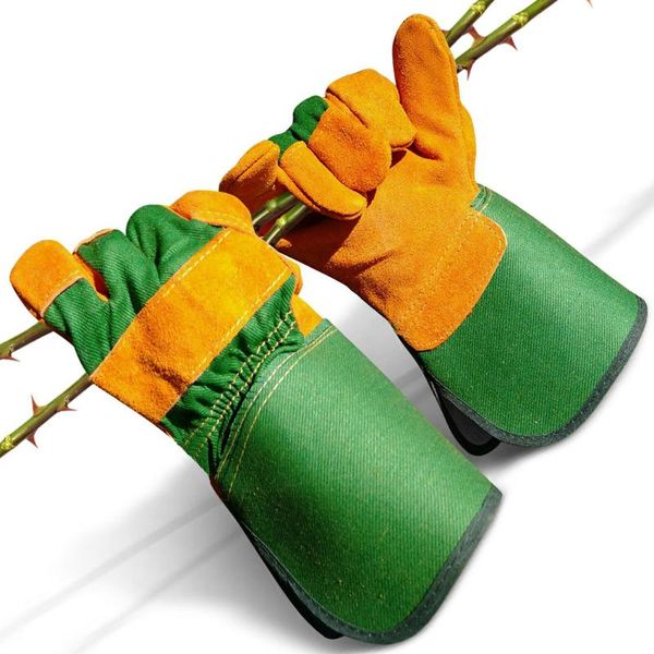 

disposable gloves 1 pair leather gardening ladies mens thorn proof thick work gauntlets heavy duty warm winter durable