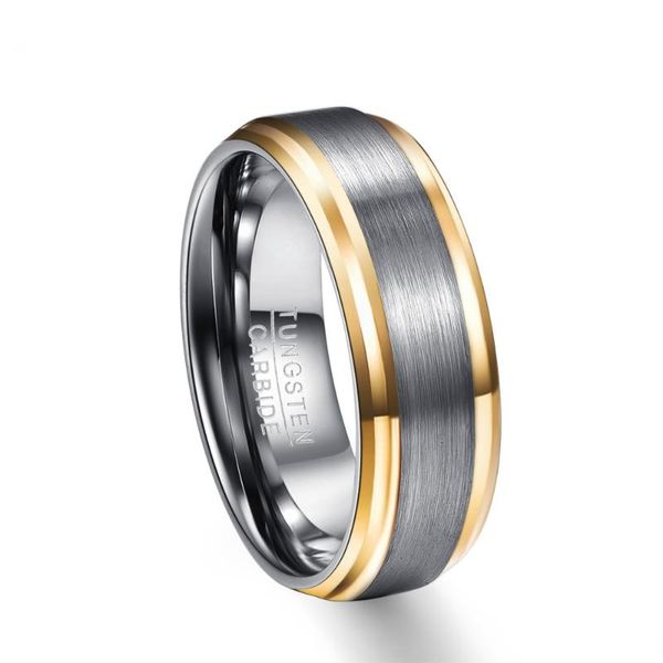 

width 2.3mm thick tungsten metal lovers wedding ring full size 7 8 9 10 11 12 for men's cluster rings, Golden;silver