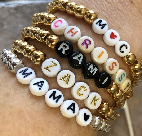 

bracelet femme bracelets for women mama letter mothers day gift trendy jewelry fadeless gold plating beads