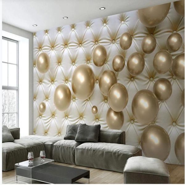 

wallpapers custom 3d stereo metal spherical soft package modern tv background wall stereoscopic wallpaper