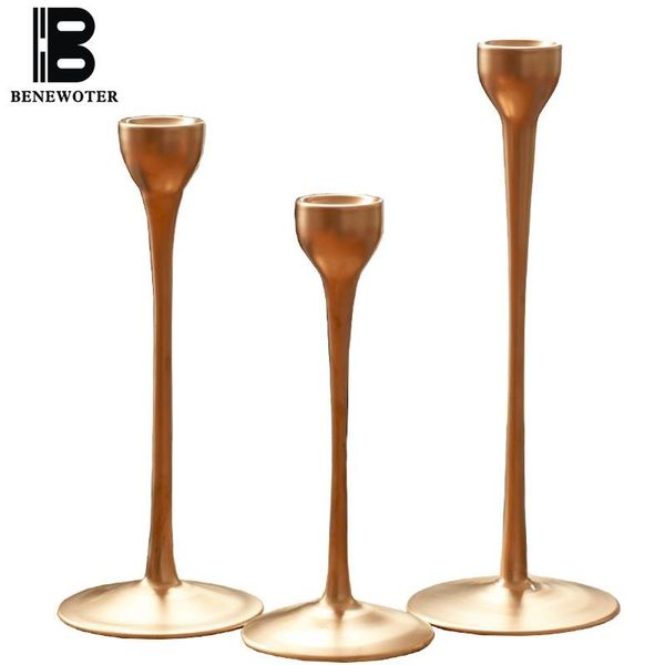 

modern simplicity nordic style restaurant decoration romantic candlelight dinner prop rose gold candle holders deskornaments