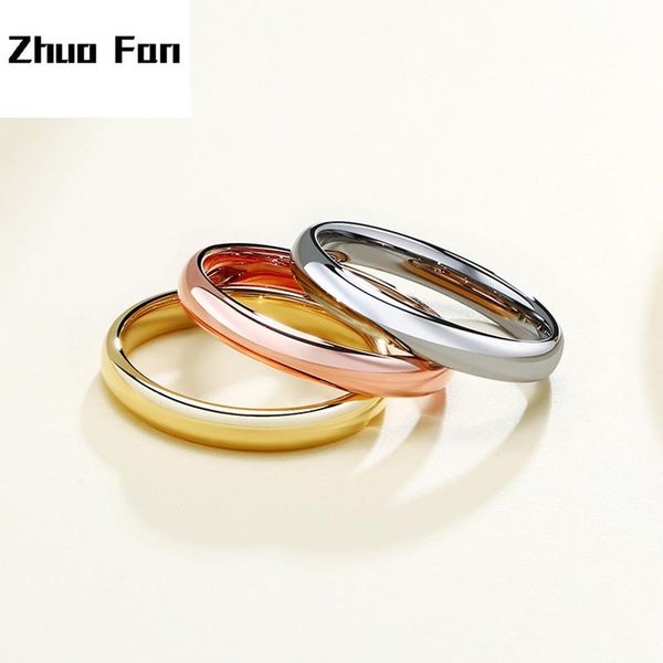 

cluster rings 3mm thin for women girl solid stainless steel minimalist ring set elegant party tail extra small size #6- #9, Golden;silver