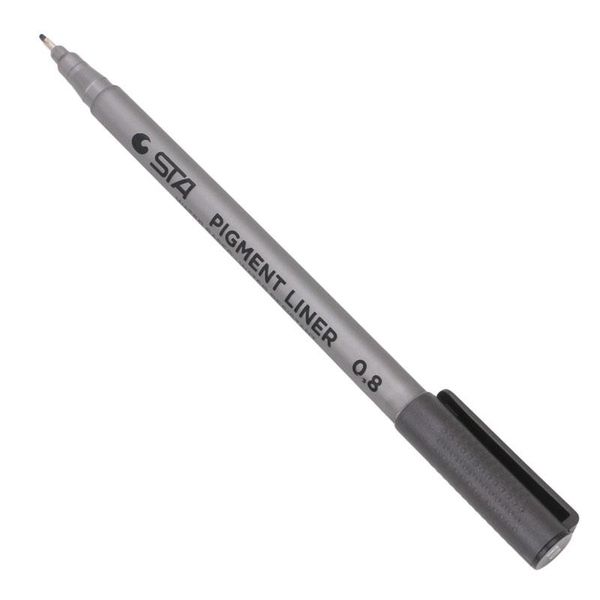 

gel pens 1x black fine line pen waterproof writing marker sketching art 0.6mm x3ue
