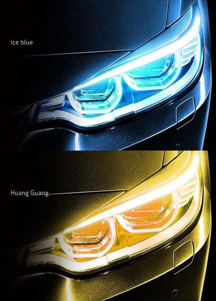 

emergency lights led drl light strip car daytime running colorful flexible turn signal yellow brake side lamps auto headlight accessories 12