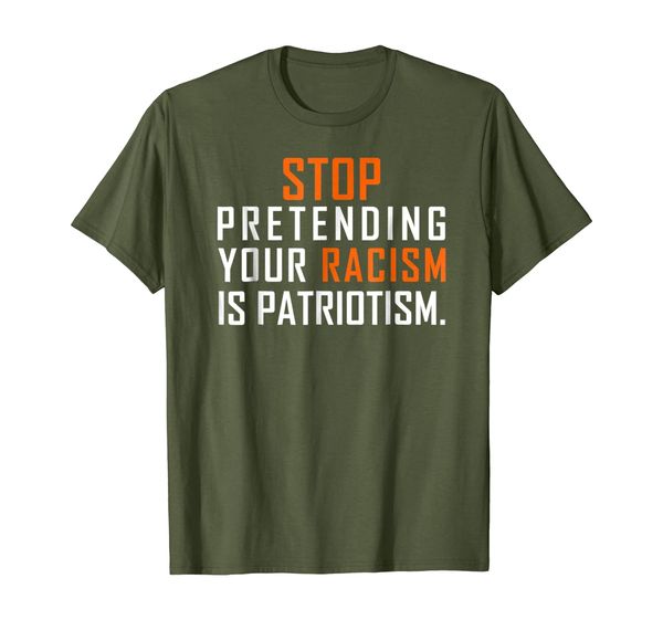 

spretending your racism is patriotism anti-trump shirt, White;black