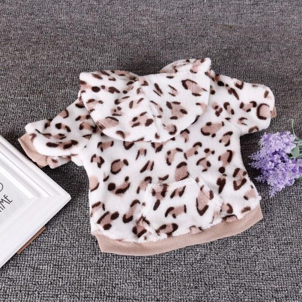 

dog apparel flannel warm 2-legged clothes thickening clothing puppy cold-weather leopard print jackets coat outwear