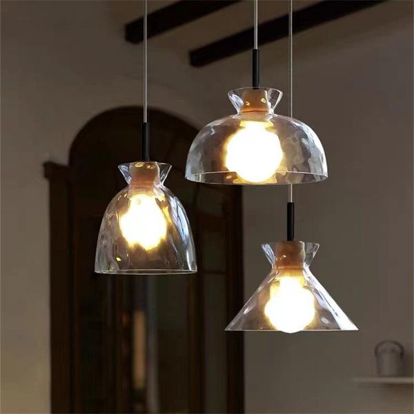 

pendant lamps vintage led small lamp for restaurant bedroom corridor contracted indoor transparent glass decorative lighting luminaire