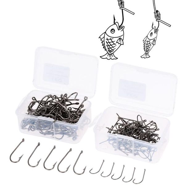 

size 1# / 6# 100pcs high carbon steel fishing hooks with barb and tiny hole