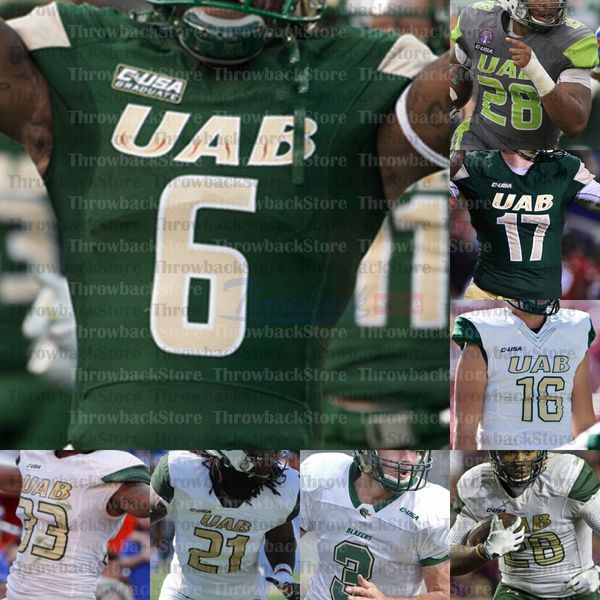 Пользовательские UAB Alabama Birmingham Blazers College Football Jerseys Tyler Johnston III Остин Уоткинс Дилан Хопкинс Спенсер Браун младший Bryson Lucero