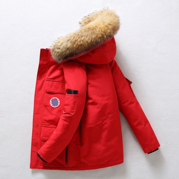 

90% donsjack men winter fashion fat parka bont white eend down jackets casual man, Black